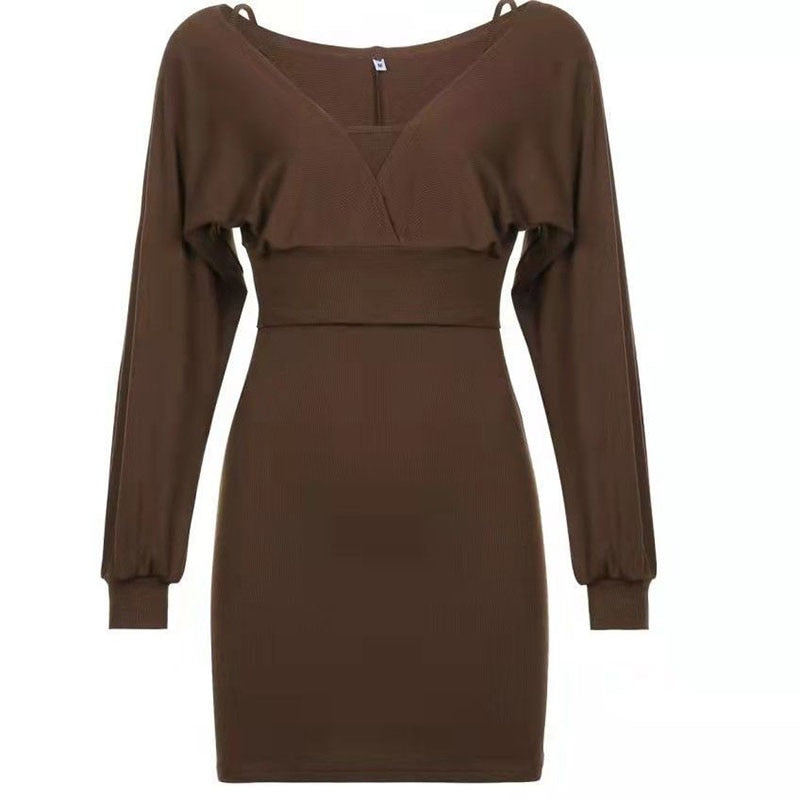 Gebreide Bodyconjurk Met Ballonmouwen En V-Hals – Minimal Chic Met Een Zachte Touch