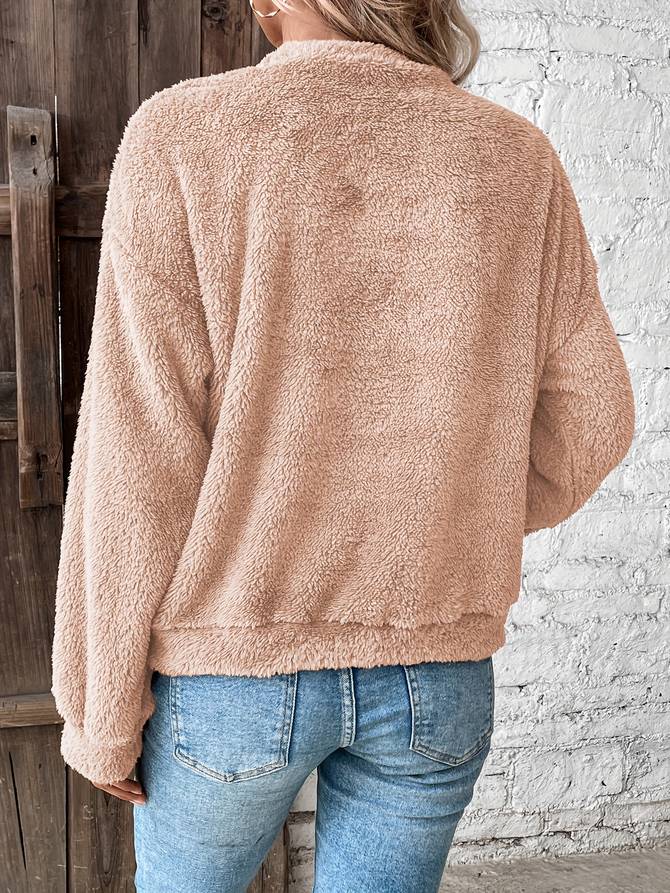 Teddy Fleece Sweater Met Relaxed Fit – De Ultieme Cosy Essential Voor Stijlvolle Comfortdagen