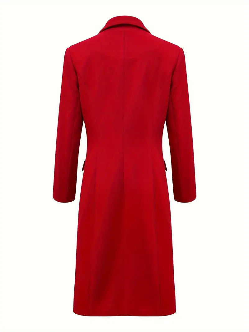 Luxe Double-Breasted Trenchcoat Met Gouden Knopen – Iconische Statement Jas Voor Herfst En Lente