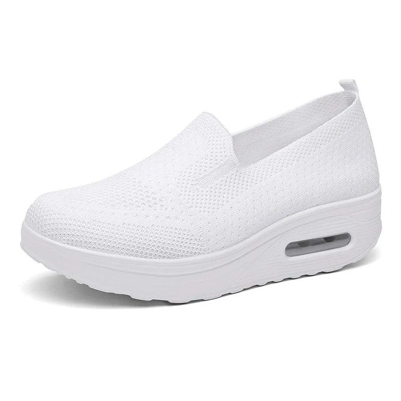 Dames Slip-On Sneaker Met Verhoogde Zool – Ademend Flyknit, Lichtgewicht & Voorjaar & Zomer
