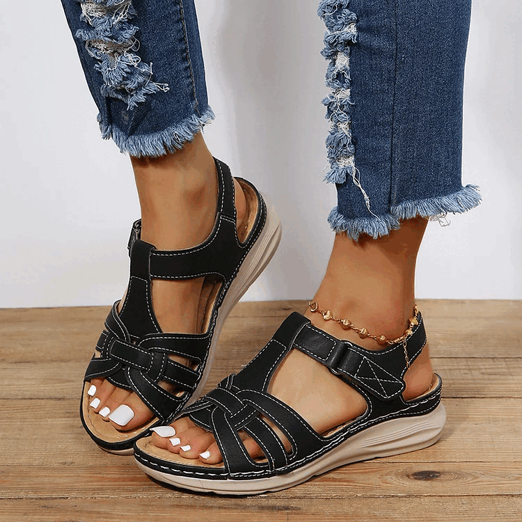 Dames Sandaal Met Gesloten Hiel – Ademend Loopcomfort & Klittenbandsluiting – Voorjaar & Zomer