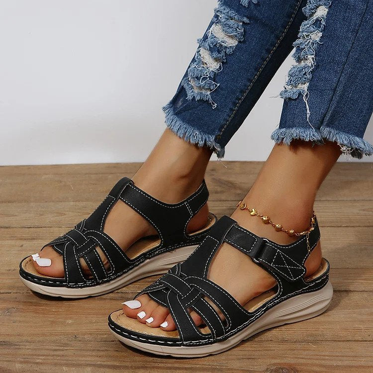 Dames Sandaal Met Gesloten Hiel – Ademend Loopcomfort & Klittenbandsluiting – Voorjaar & Zomer