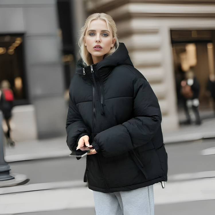 Oversized Gewatteerde Winterjas Met Capuchon – Warme Damesjas Met Dubbele Rits Voor Herfst & Winter