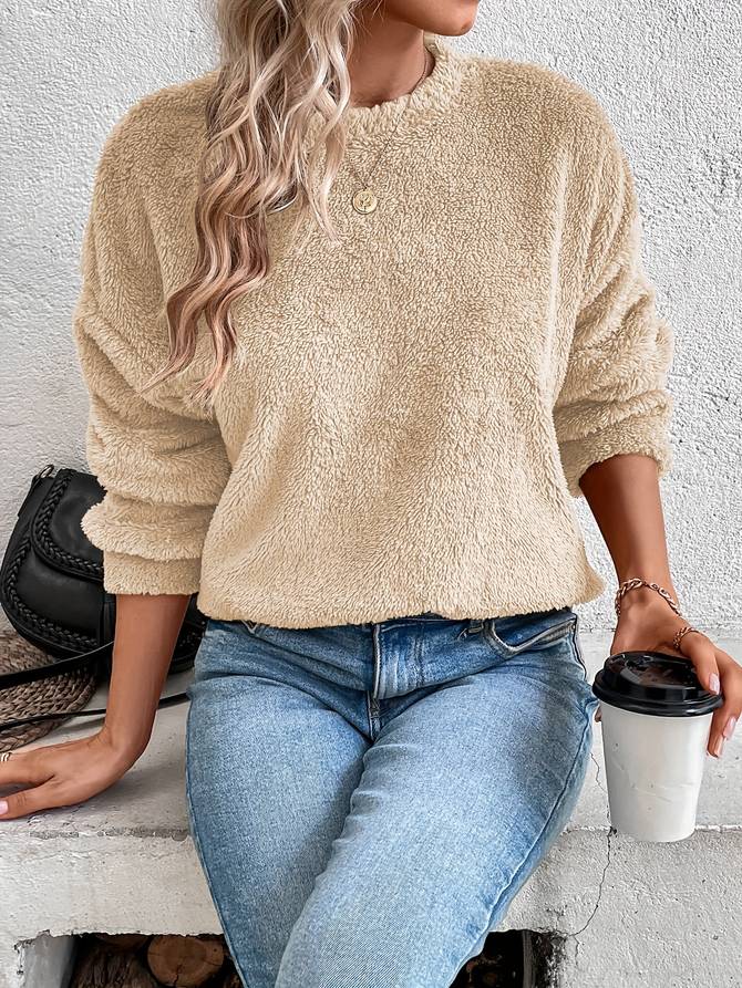 Teddy Fleece Sweater Met Relaxed Fit – De Ultieme Cosy Essential Voor Stijlvolle Comfortdagen