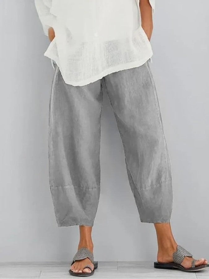 Linnen Casual Broek Voor Dames – Ademende Stof, Tijdloze Pasvorm & Perfect Voor Een Zomerse Dag In De Stad.