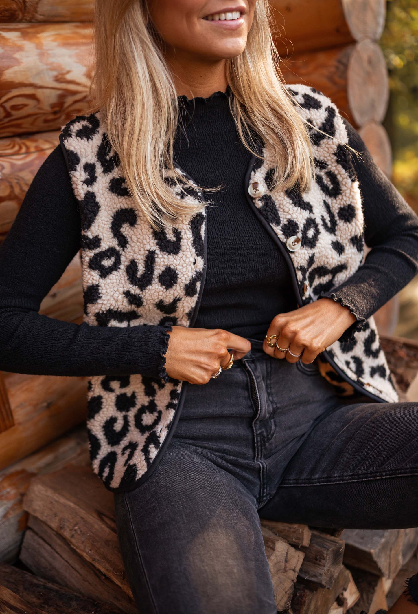 Mouwloze Vest Met Luipaardprint