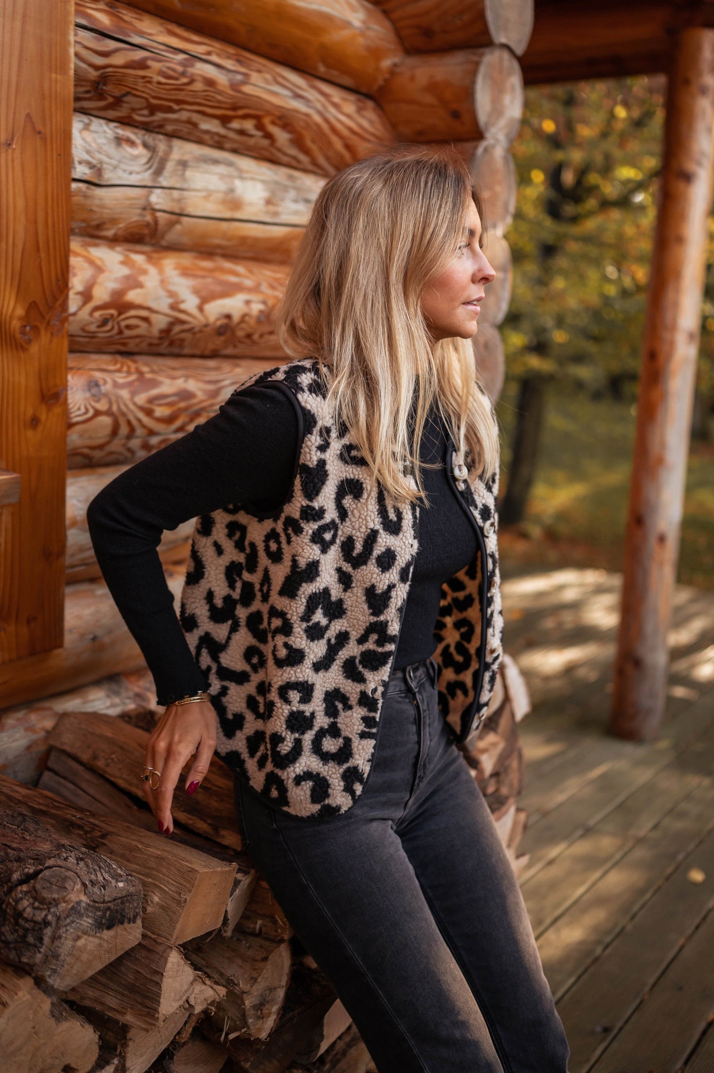 Mouwloze Vest Met Luipaardprint