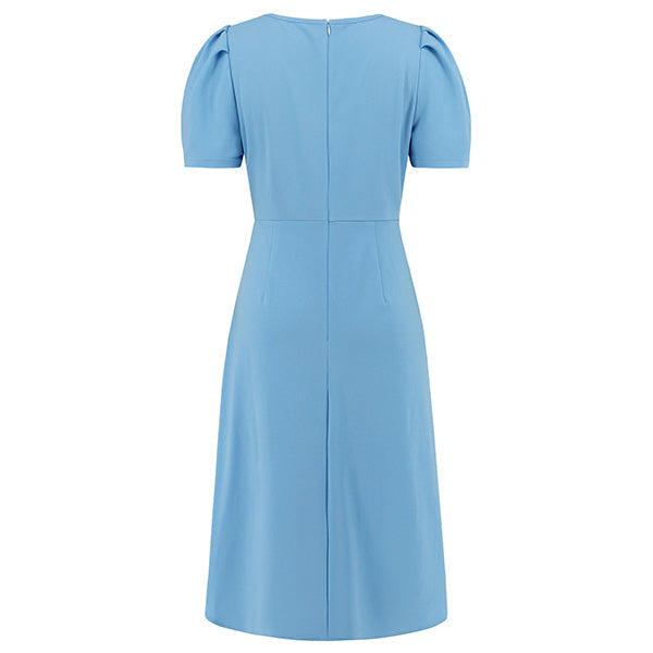 Elegante Midi-Jurk Met Pofmouwen En Overslagrok – Vrouwelijk En Flatterend In Elke Situatie