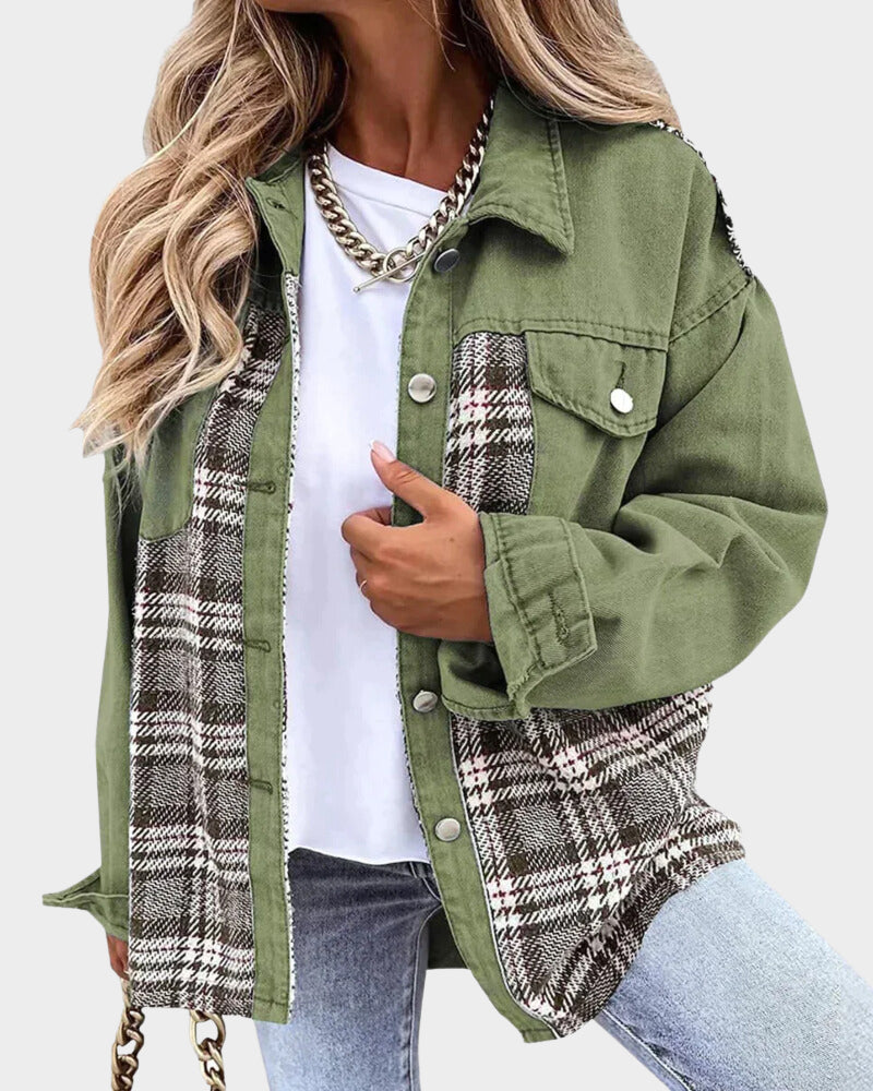Overshirt Met Geruite Inzetstukken – Trendy Mix Van Casual En Klassiek Voor Het Tussenseizoen