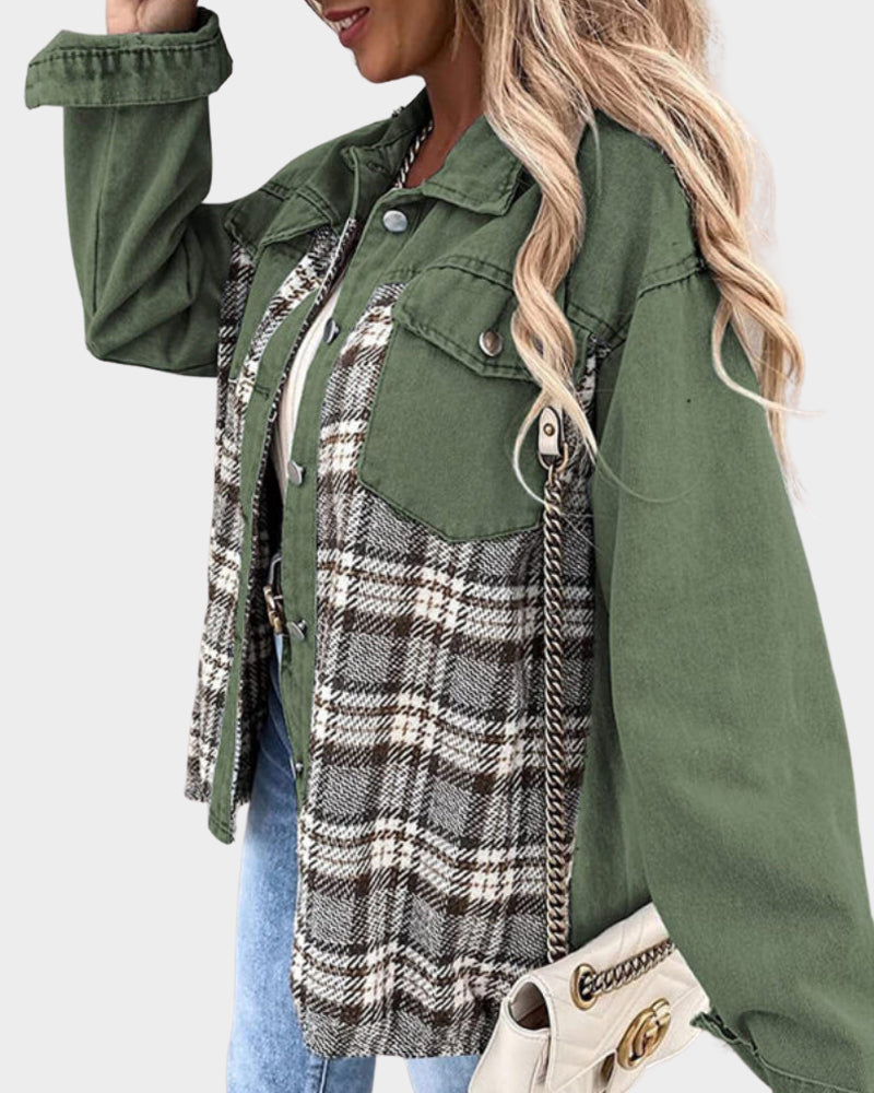 Overshirt Met Geruite Inzetstukken – Trendy Mix Van Casual En Klassiek Voor Het Tussenseizoen