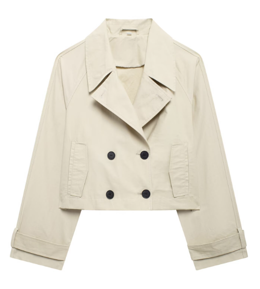 Korte Trenchcoat Voor Dames Met Dubbele Knopen En Ceintuur – Stijlvolle Jas Voor Lente En Herfst