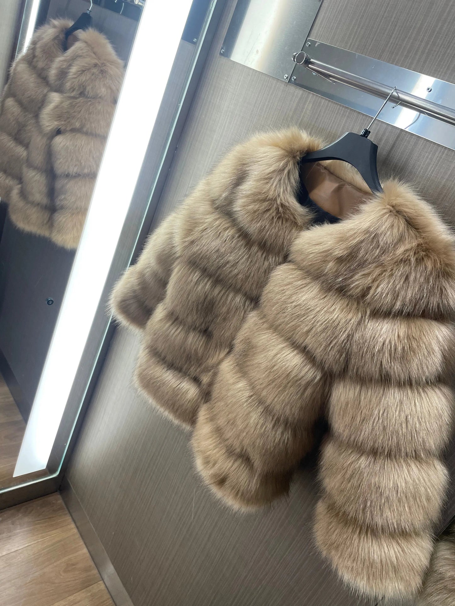 Dames Faux Fur Cropped Jas