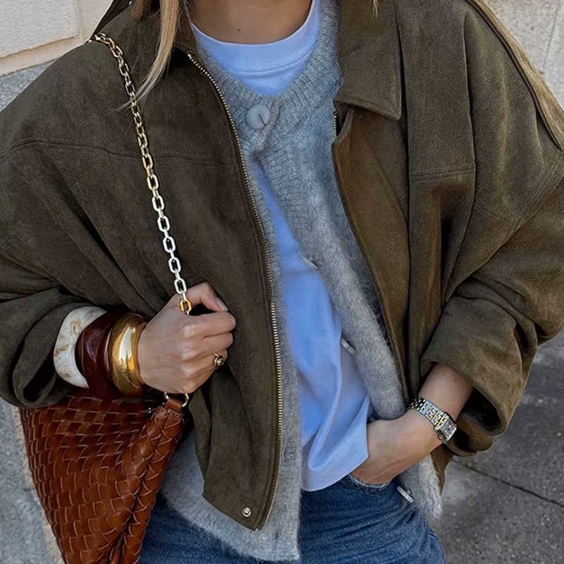 Dames Oversized Suède Jas