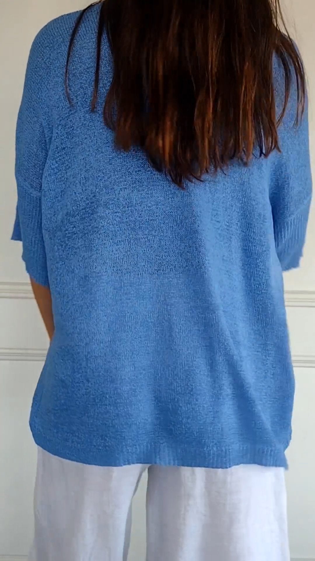 V-hals top voor dames – luchtige halflange mouw & soepele pasvorm voor voorjaar, zomer en herfst