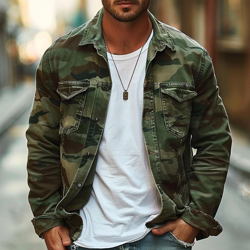 Heren Camo Canvas Jas
