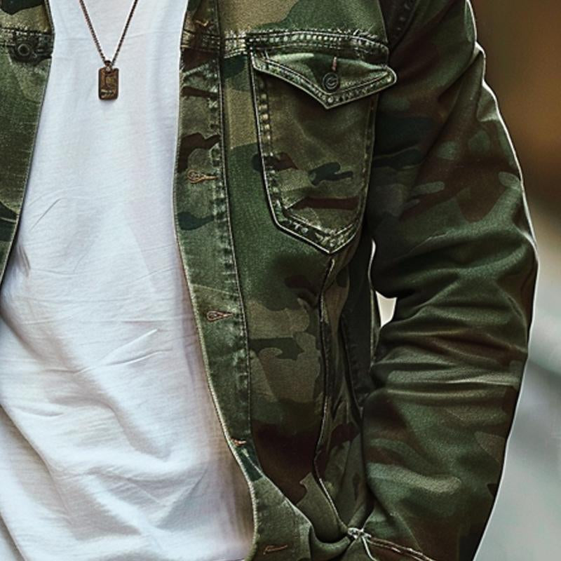 Heren Camo Canvas Jas