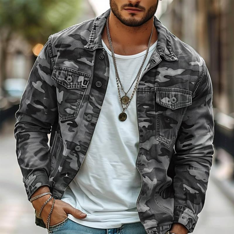 Heren Camo Canvas Jas
