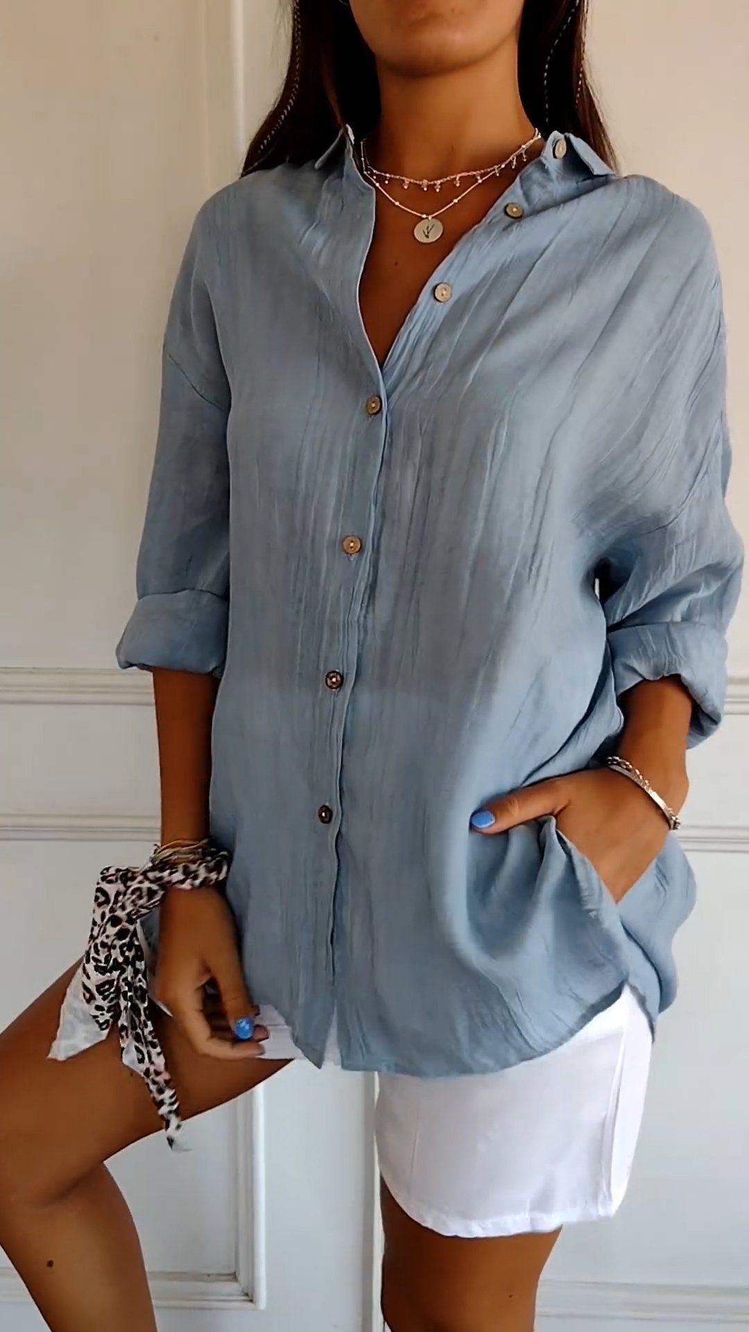 Casual Damesblouse Met Knopen – Voor Lente, Zomer En Herfst