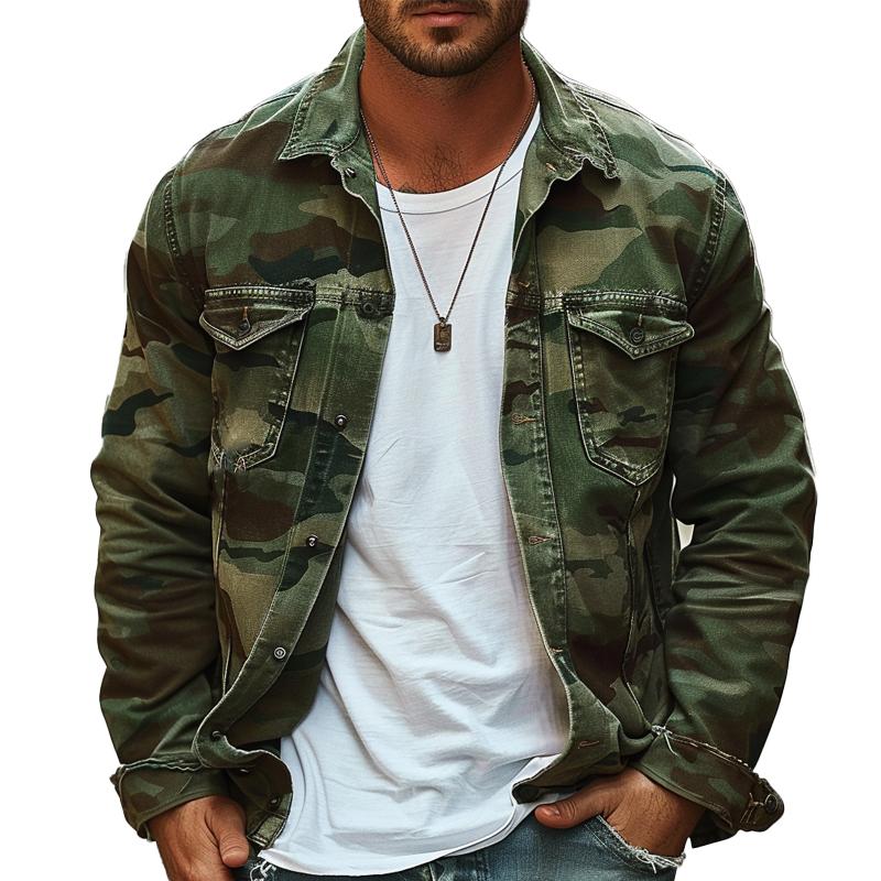 Heren Camo Canvas Jas