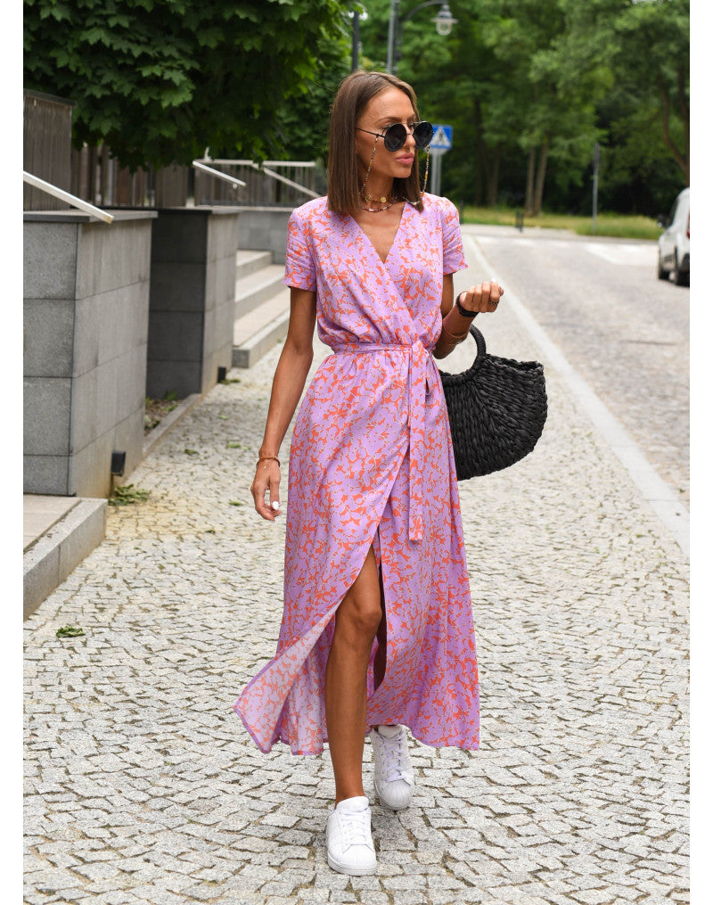 Dames Wikkeljurk Met Bloemenprint En Ceintuur – Lente, Zomer En Citywear