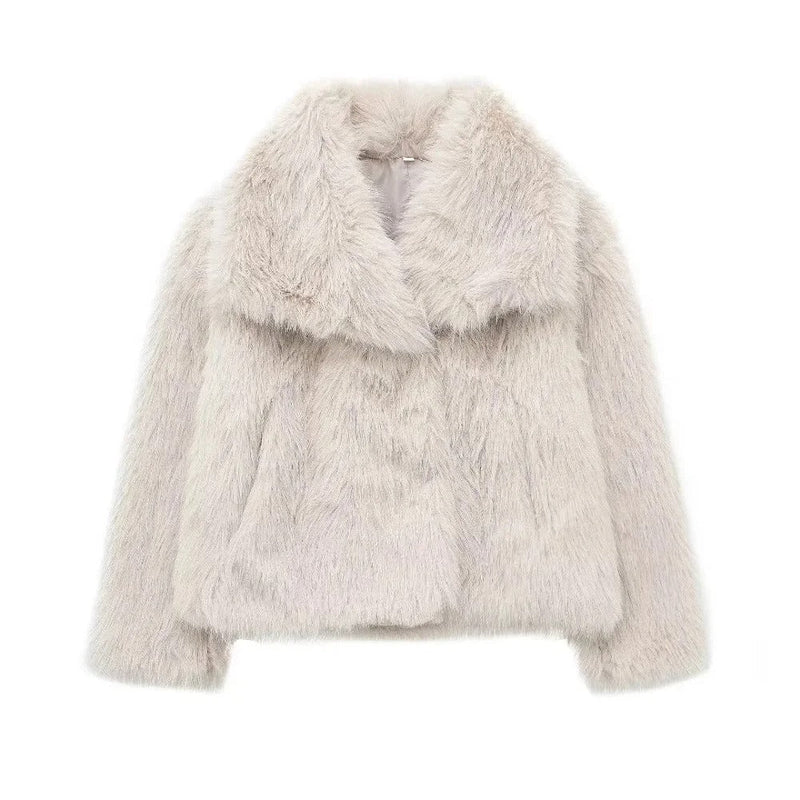Lange dames faux fur jas