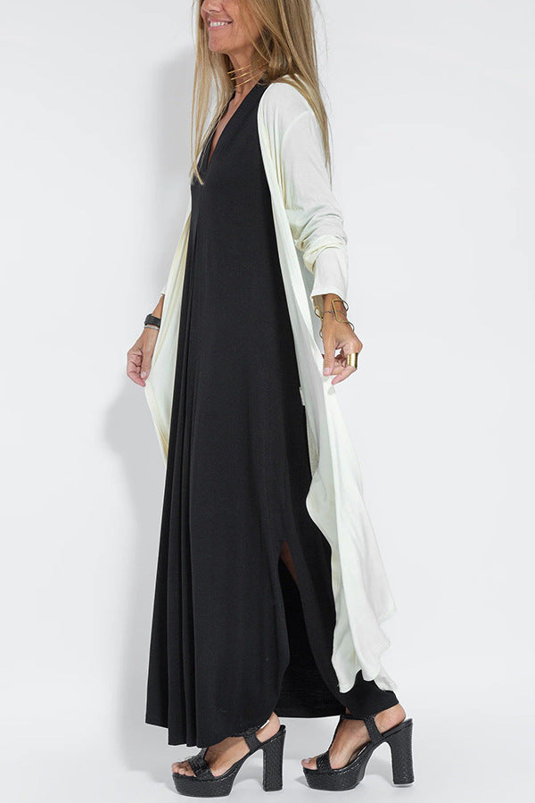 Lange Damescardigan Met Mouwen En Maxi Jumpsuit – Stijlvolle Co-Ord Set Met Elegante Flair