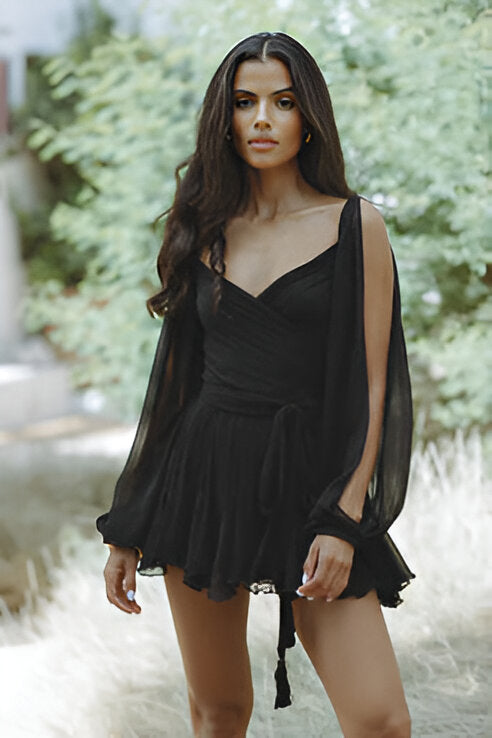 Chiffon Playsuit Met Wikkellook – Romantische Flair En Luchtige Elegantie