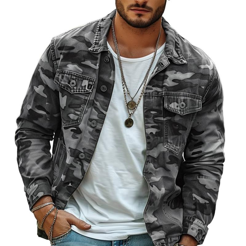 Heren Camo Canvas Jas