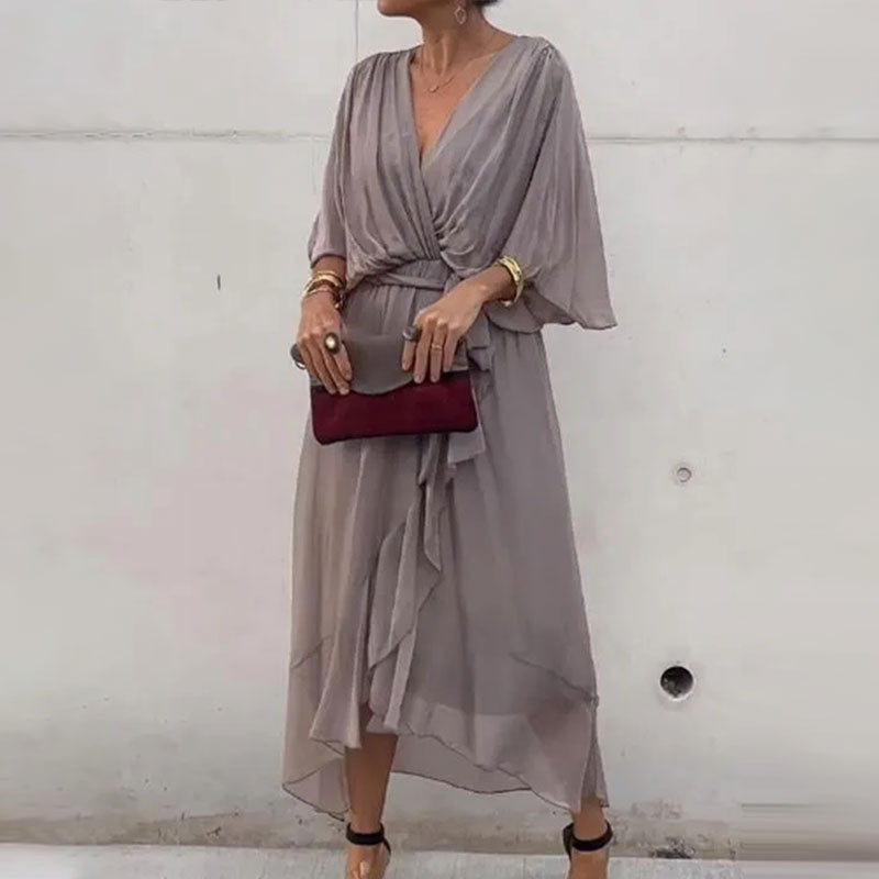 Elegante Midi-Jurk Met Strikdetail – Vrouwelijk En Luchtig Met Een Flatterende Pasvorm