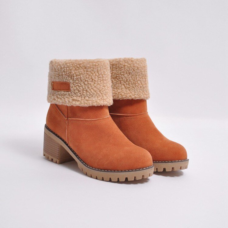 Dames Winterlaars Met Hak & Imitatiebont