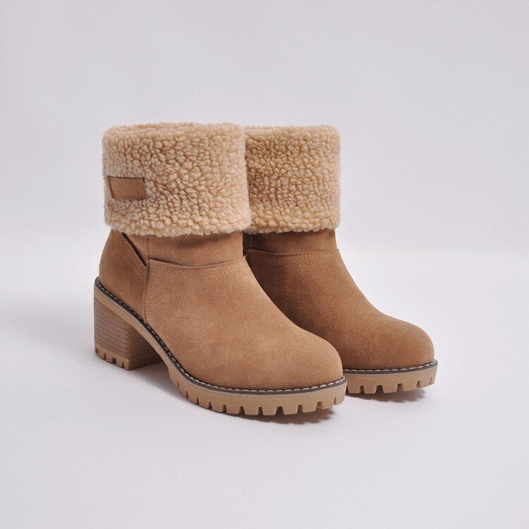 Dames Winterlaars Met Hak & Imitatiebont