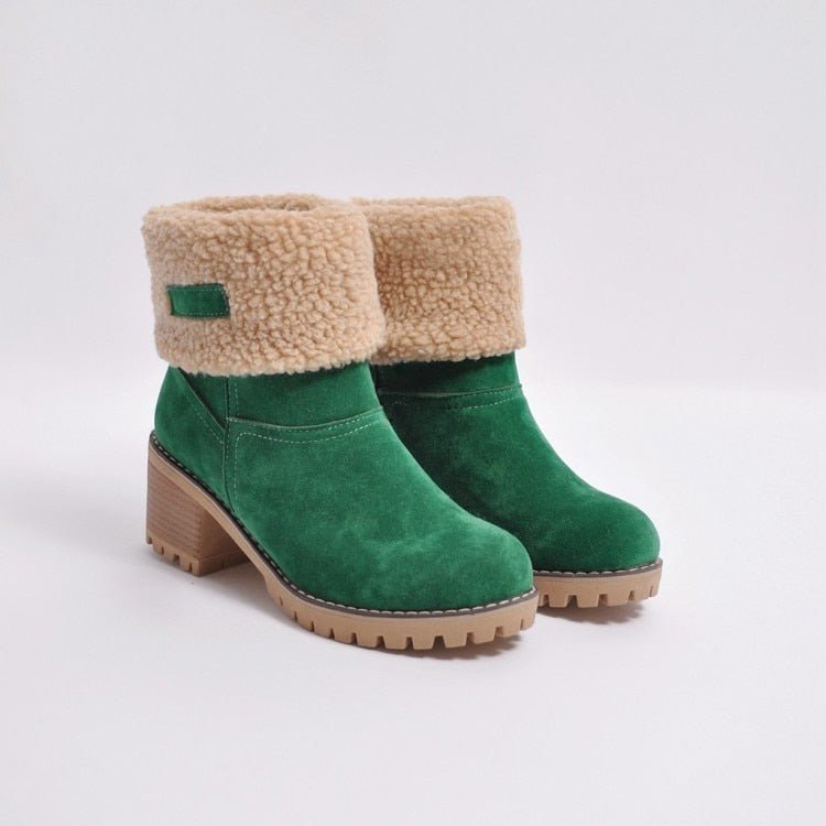 Dames Winterlaars Met Hak & Imitatiebont