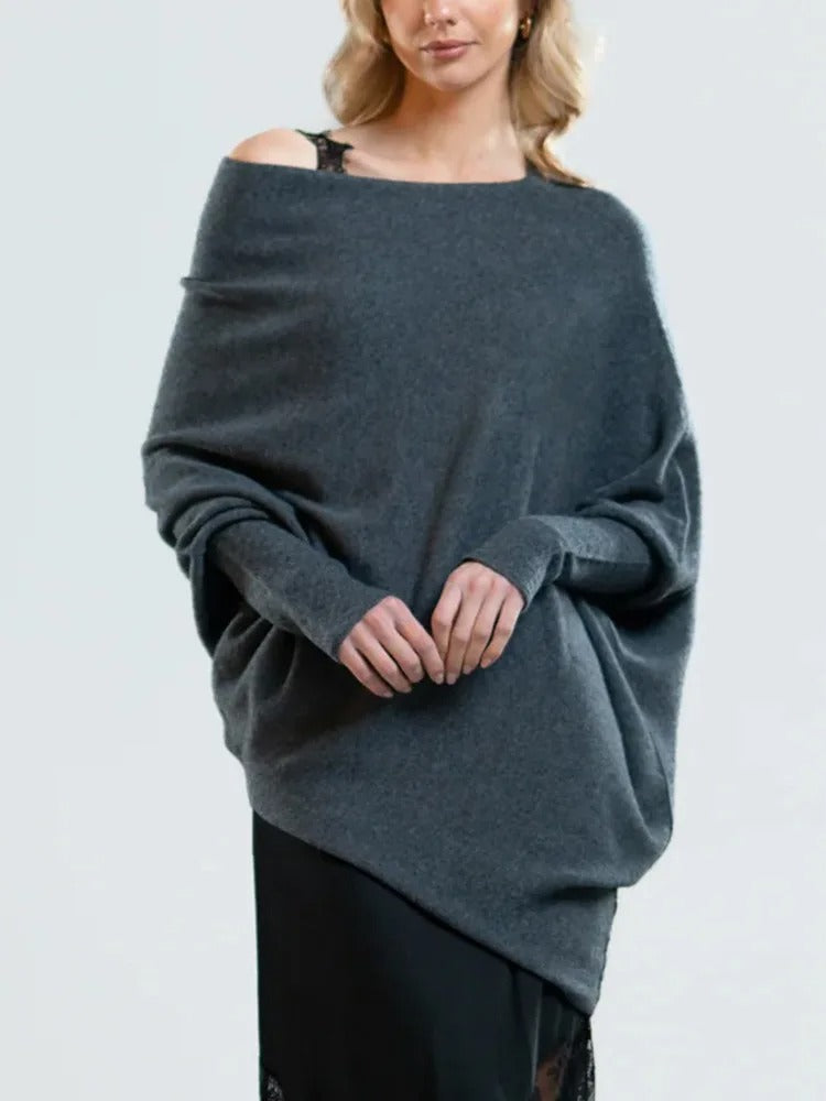Off-Shoulder Damestrui Met Vleermuismouw – Sensuele Eenvoud Met Luxe Uitstraling