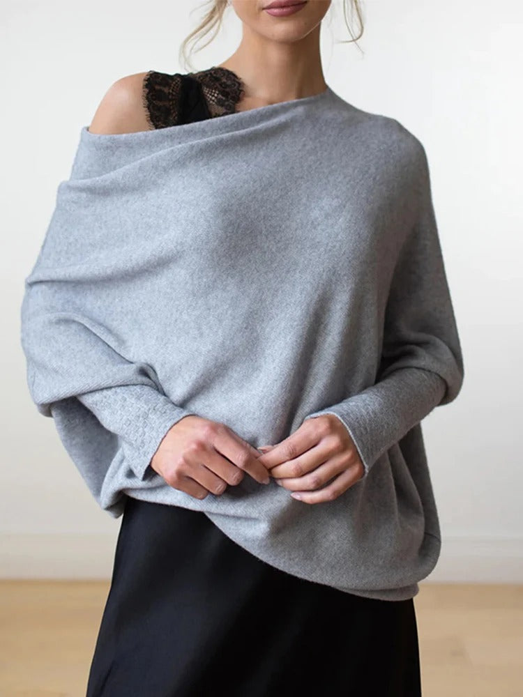 Off-Shoulder Damestrui Met Vleermuismouw – Sensuele Eenvoud Met Luxe Uitstraling