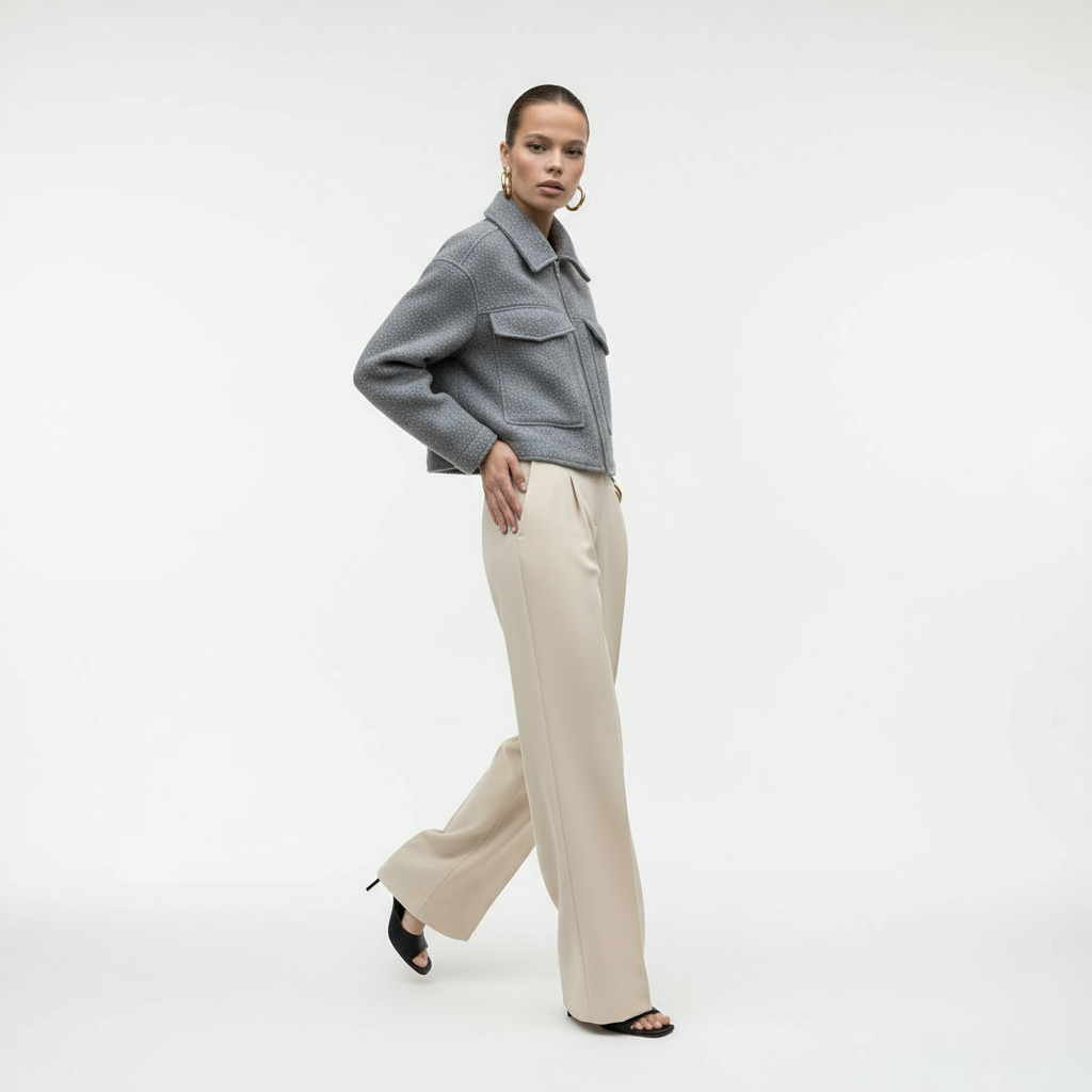 Tweed Cropped Tussenjas Dames