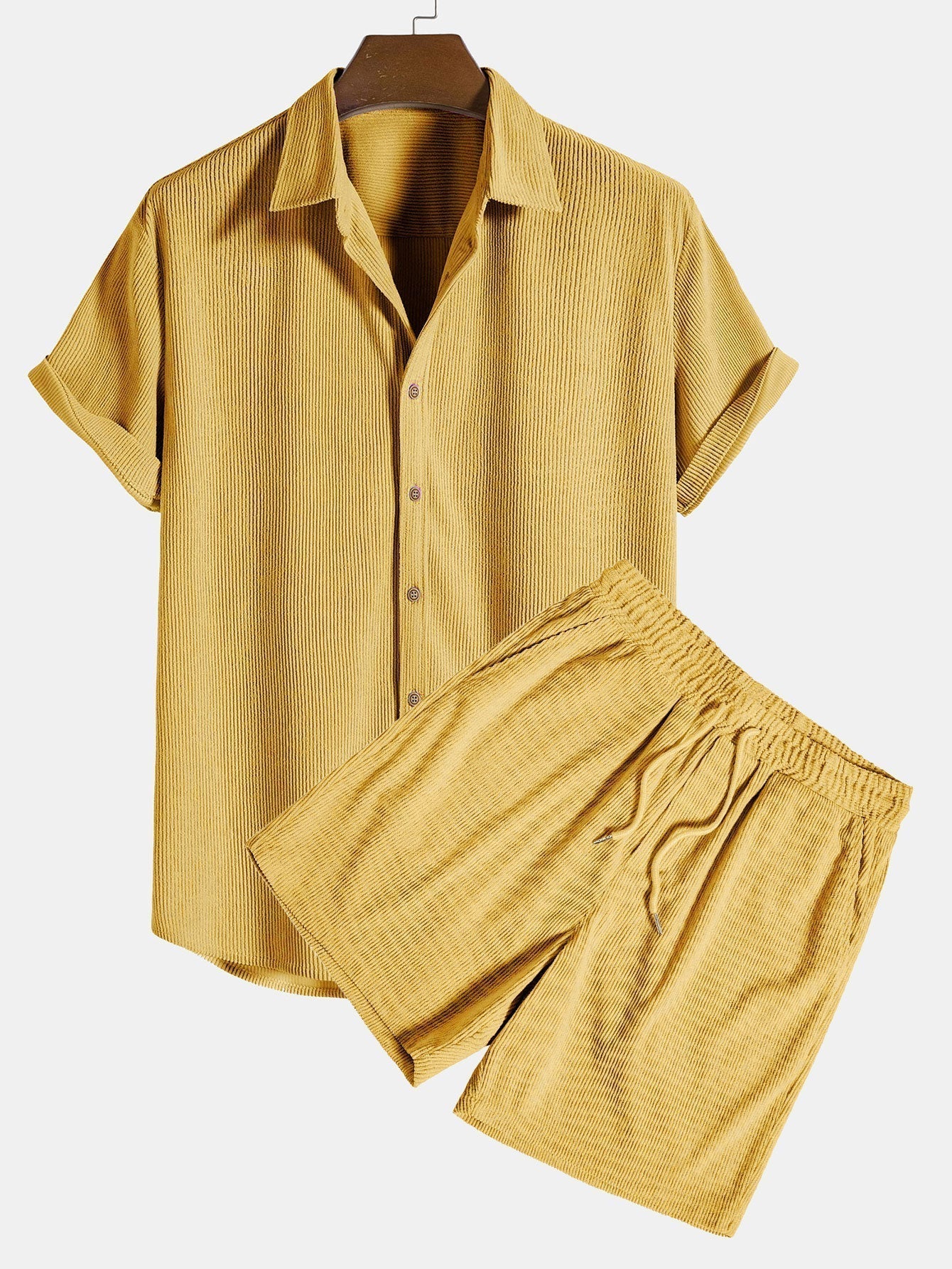 Tweedelige zomer set voor heren – luchtig ribdesign, relaxte pasvorm & ultiem comfort