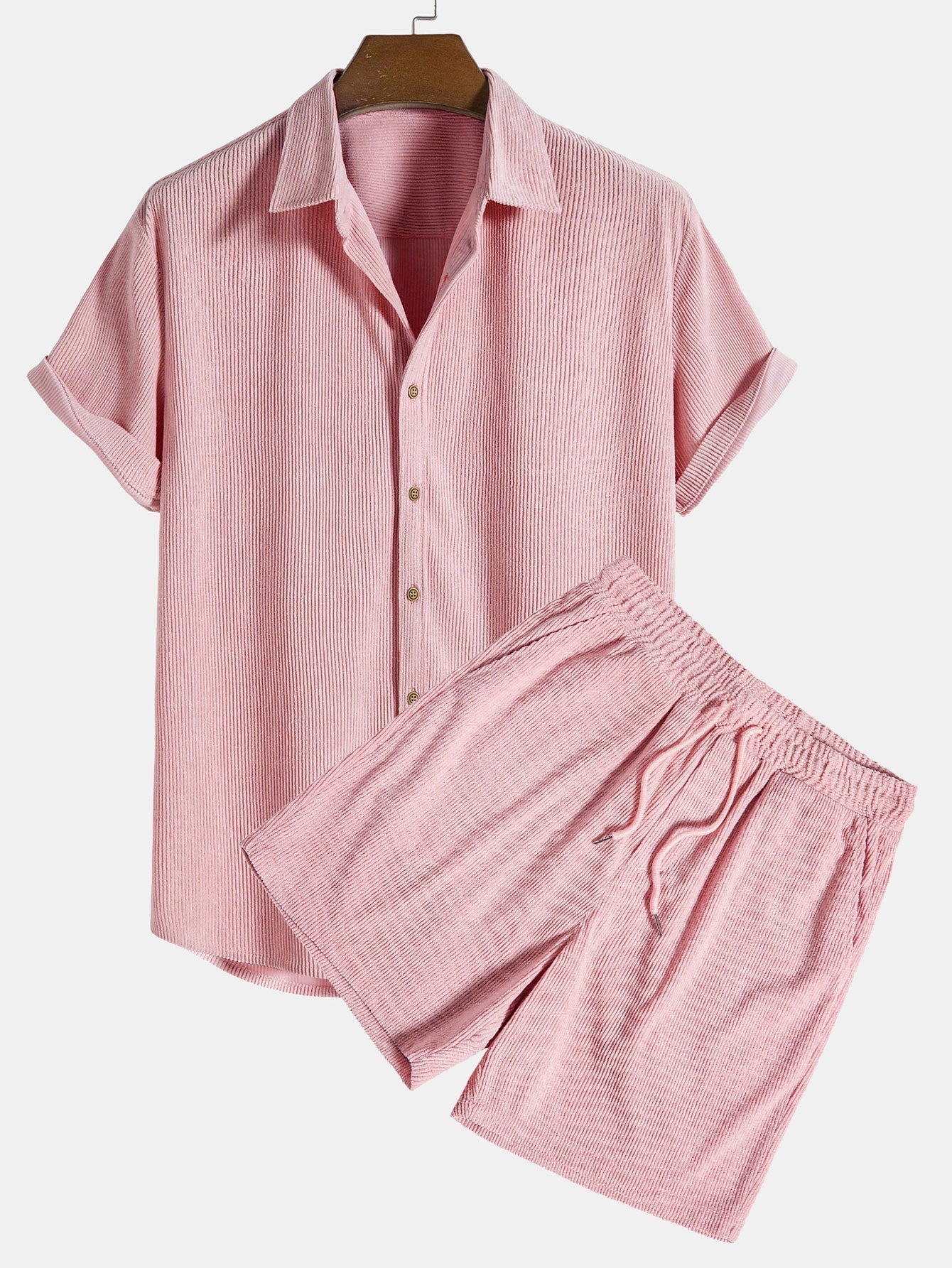 Tweedelige zomer set voor heren – luchtig ribdesign, relaxte pasvorm & ultiem comfort