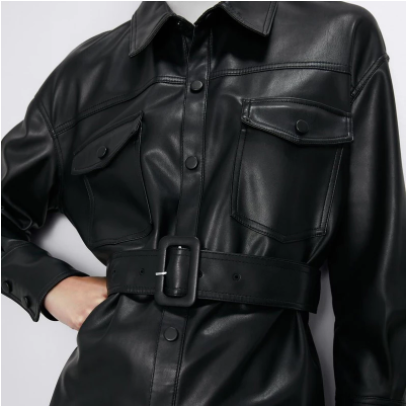 Zwarte Leren Jas Met Tailleband – Stijlvolle Statementjas Voor Een Edgy Look