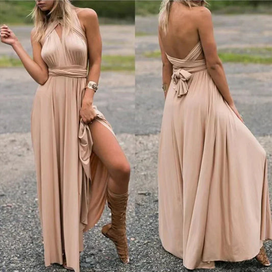 Infinity Damesjurk Met Lange Rok – Veelzijdige Maxi Jurk Met Wikkelbare Top