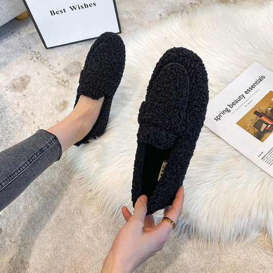 Dames Instapper Met Teddy Stof – Warm, Comfortabel & Herfst & Winter