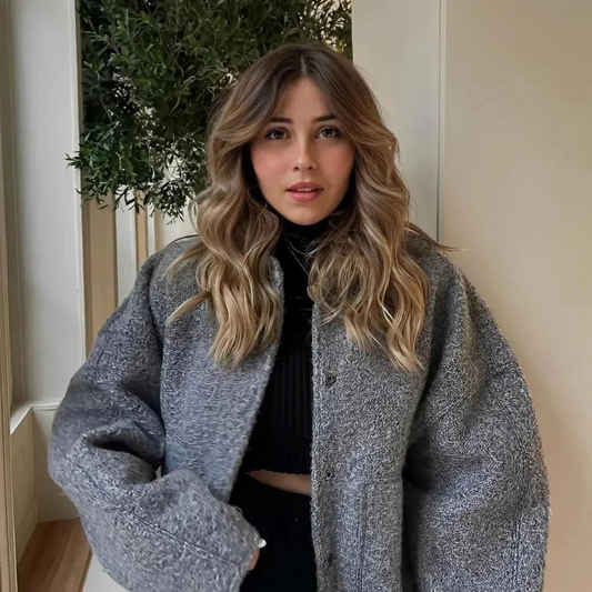 Oversized Jas Voor Herfst & Winter – Stijlvolle Wollen Look Met Knoopsluiting En Minimalistisch Design