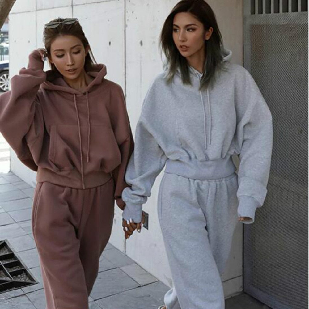 Dames Hoodie En Jogger Set In Oversized Fit – Herfst, Winter En Voorjaar