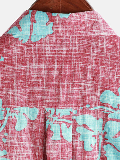 Heren Zomeroverhemd Met Korte Mouwen En Bloemenprint – Voorjaar En Zomer