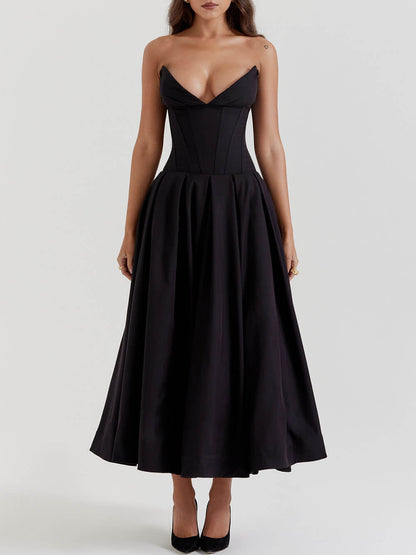 Strapless Avondjurk Met Corsetbody En Volle Rok – Een Tijdloos Silhouet Voor Speciale Momenten