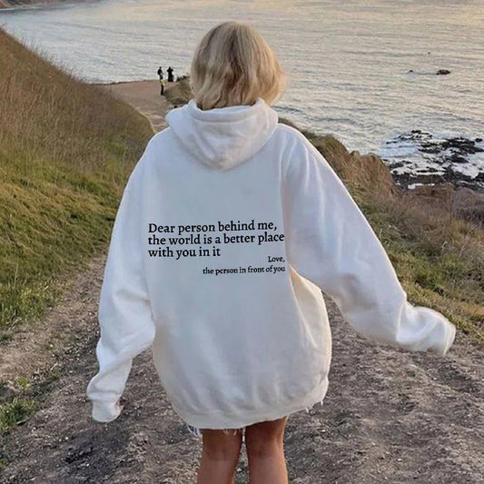 Oversized Hoodie Met Rugtekst – Comfort En Positiviteit In Één Statement Piece