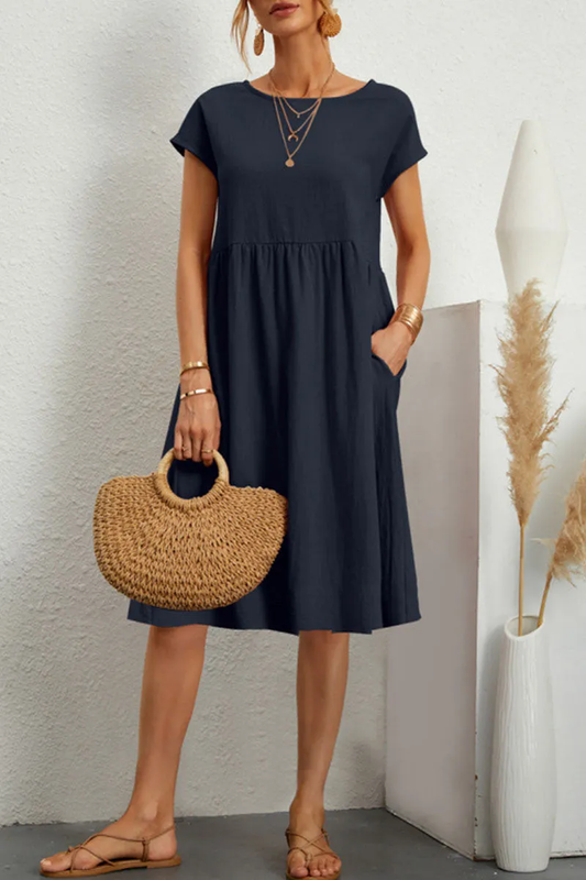 Noor | Effen Katoenen Zomerjurk Voor Dames – Voorjaar & Zomer