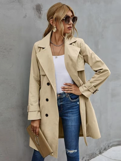 Klassieke Trenchcoat Met Revers En Dubbele Knopen – Tijdloze City Chic Voor Elke Dag