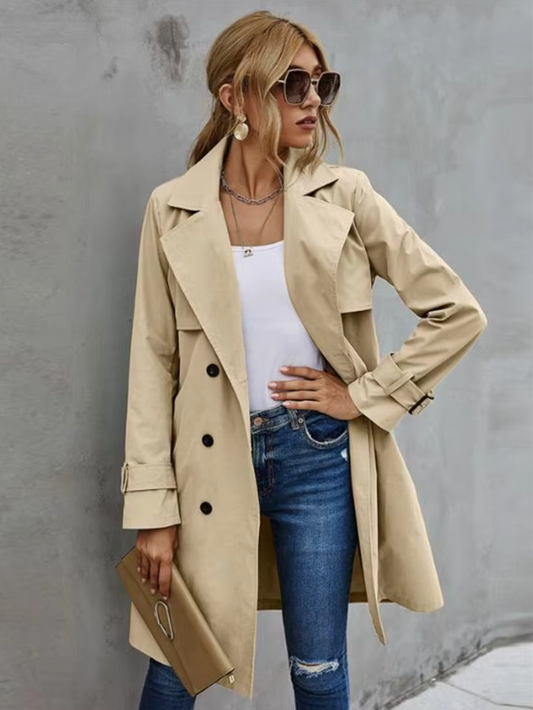 Klassieke Trenchcoat Met Revers En Dubbele Knopen – Tijdloze City Chic Voor Elke Dag