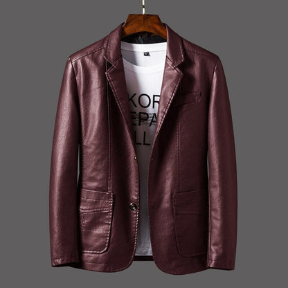 Herfst & Winter Heren Blazer Van Imitatieleer – Stijlvolle Casual Colbert Met Moderne Pasvorm
