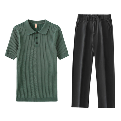 polo set voor heren – geribd, ademend & stijlvol voor elke gelegenheid – voorjaar, zomer en herfst